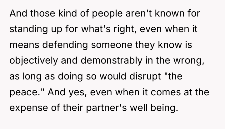 And those kind of people aren't known for standing up...