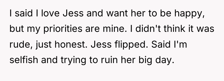I said I love Jess and want her to be...