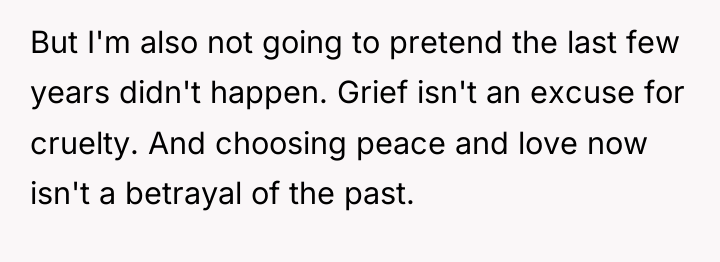 But I'm also not going to pretend the last few...