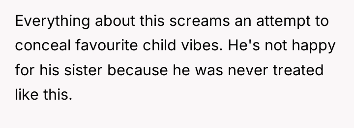 Everything about this screams an attempt to conceal favourite child...