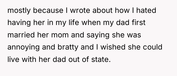 mostly because I wrote about how I hated having her...
