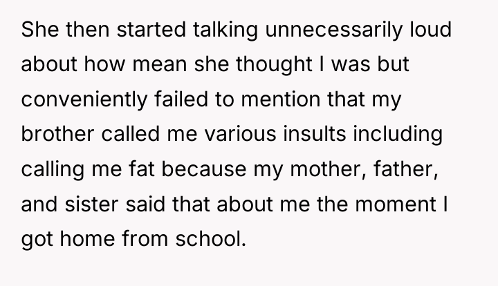 She then started talking unnecessarily loud about how mean she...