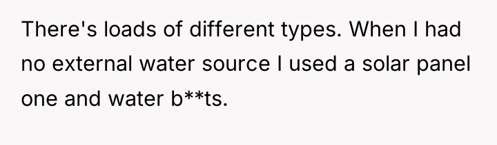 There's loads of different types. When I had no external...