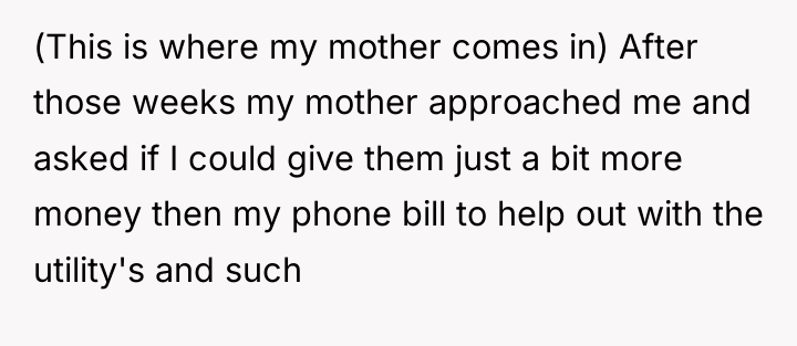 (This is where my mother comes in) After those weeks...