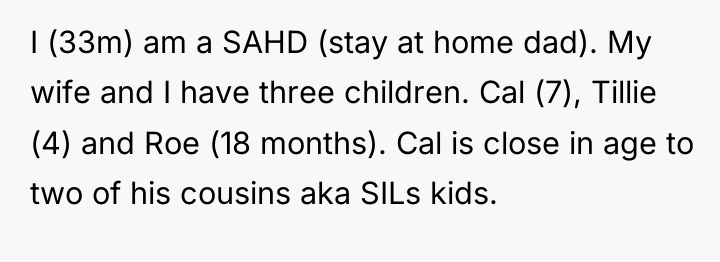 I (33m) am a SAHD (stay at home dad). My...
