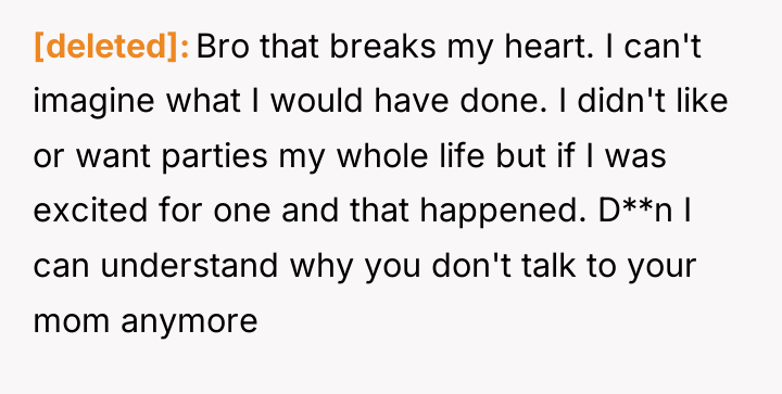 [deleted] Bro that breaks my heart. I can't imagine what...