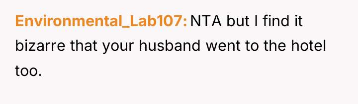 Environmental_Lab107 NTA but I find it bizarre that your husband...