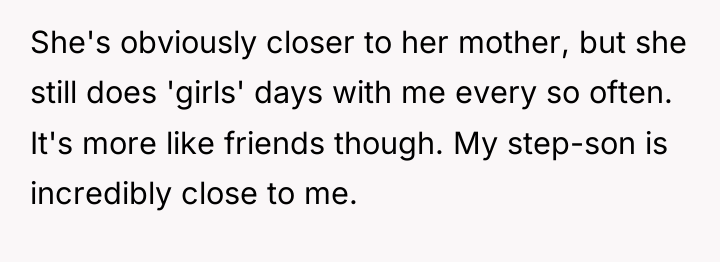 She's obviously closer to her mother, but she still does...