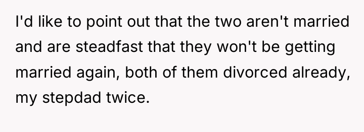 I'd like to point out that the two aren't married...