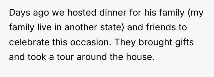 Days ago we hosted dinner for his family (my family...