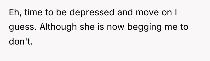 Eh, time to be depressed and move on I guess....