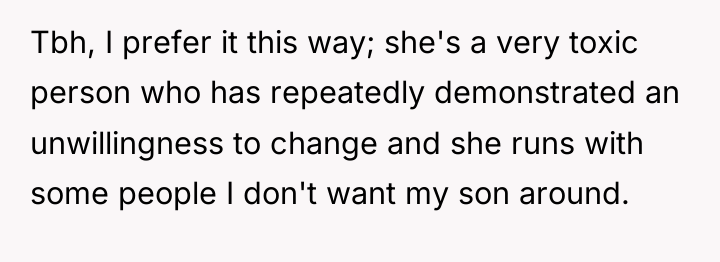 Tbh, I prefer it this way; she's a very toxic...