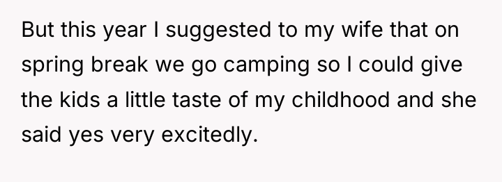 But this year I suggested to my wife that on...