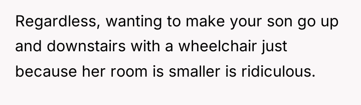 Regardless, wanting to make your son go up and downstairs...