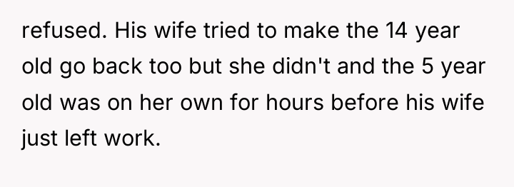 refused. His wife tried to make the 14 year old...
