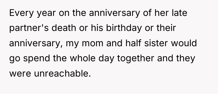 Every year on the anniversary of her late partner's death...