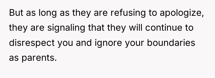 But as long as they are refusing to apologize, they...