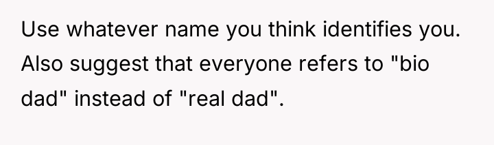 Use whatever name you think identifies you. Also suggest that...