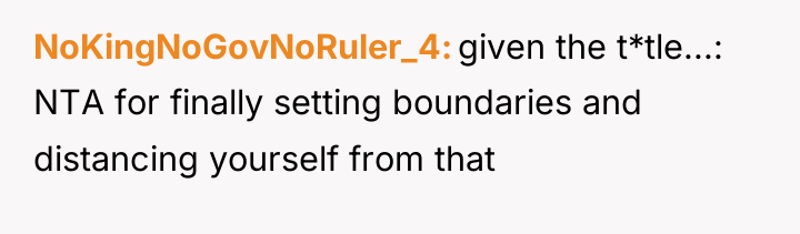 NoKingNoGovNoRuler_4 given the t*tle...: NTA for finally setting boundaries and...