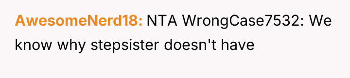 AwesomeNerd18 NTA WrongCase7532: We know why stepsister doesn't have