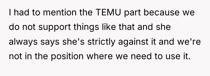 I had to mention the TEMU part because we do...