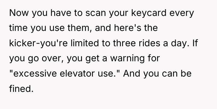 Now you have to scan your keycard every time you...