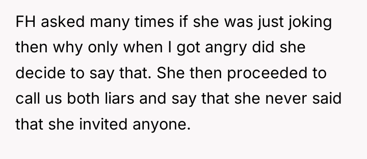 FH asked many times if she was just joking then...