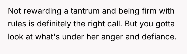 Not rewarding a tantrum and being firm with rules is...