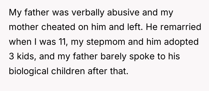 My father was verbally abusive and my mother cheated on...