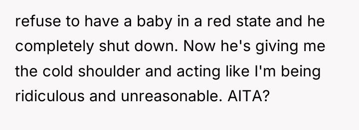 refuse to have a baby in a red state and...