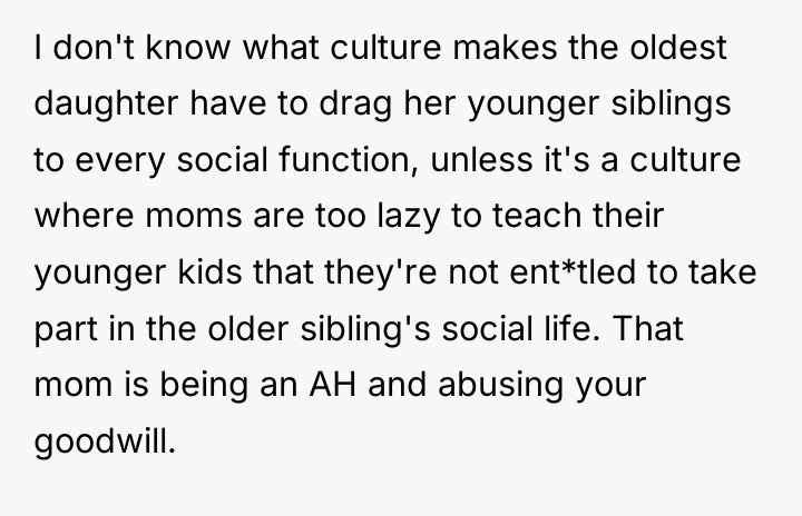 I don't know what culture makes the oldest daughter have...