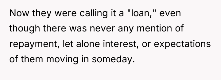 Now they were calling it a "loan," even though there...