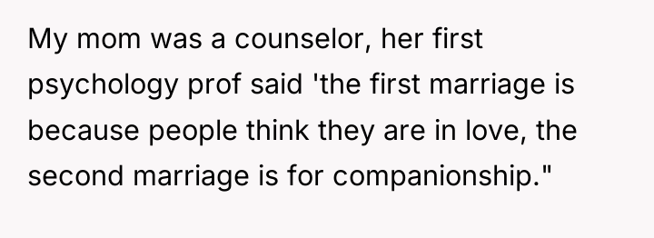 My mom was a counselor, her first psychology prof said...