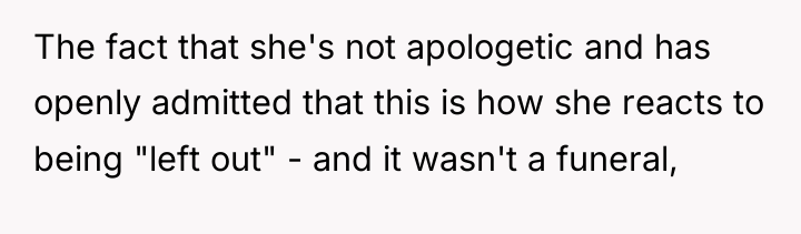 The fact that she's not apologetic and has openly admitted...