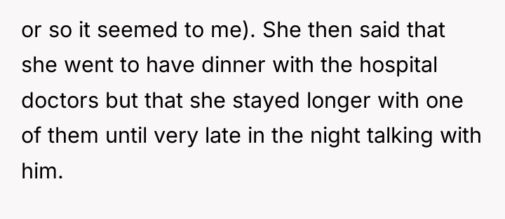 or so it seemed to me). She then said that...