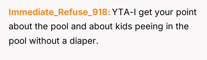 Immediate_Refuse_918 YTA-I get your point about the pool and about...