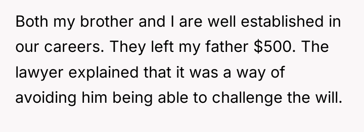 Both my brother and I are well established in our...