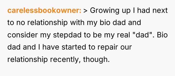 carelessbookowner > Growing up I had next to no relationship...