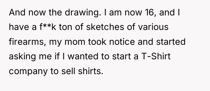 And now the drawing. I am now 16, and I...