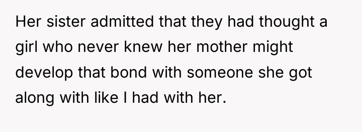 Her sister admitted that they had thought a girl who...