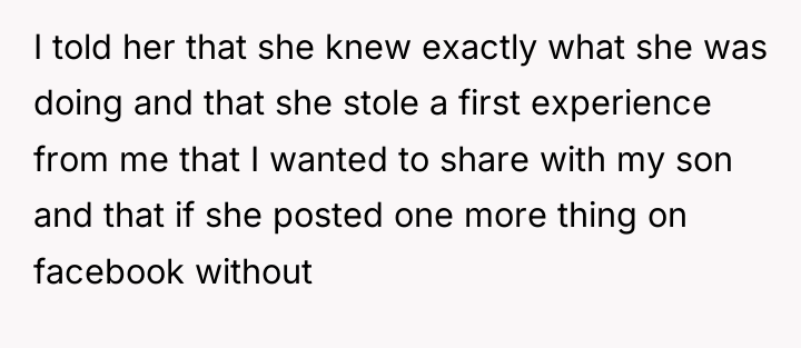 I told her that she knew exactly what she was...