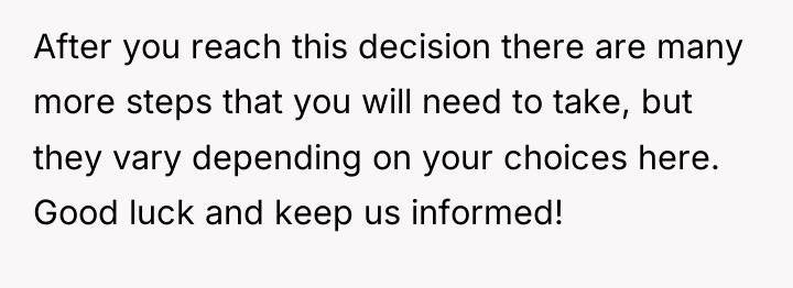 After you reach this decision there are many more steps...