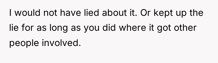 I would not have lied about it. Or kept up...