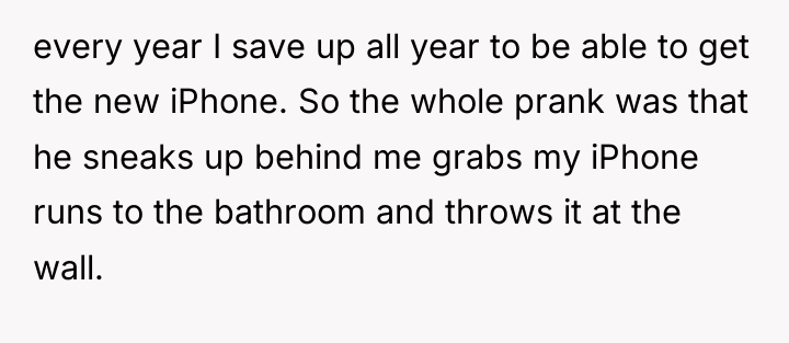 every year I save up all year to be able...