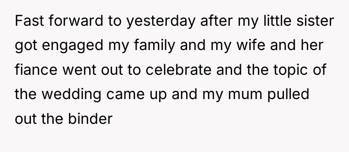 Fast forward to yesterday after my little sister got engaged...