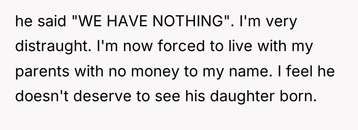 he said "WE HAVE NOTHING". I'm very distraught. I'm now...