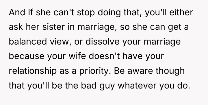 And if she can't stop doing that, you'll either ask...
