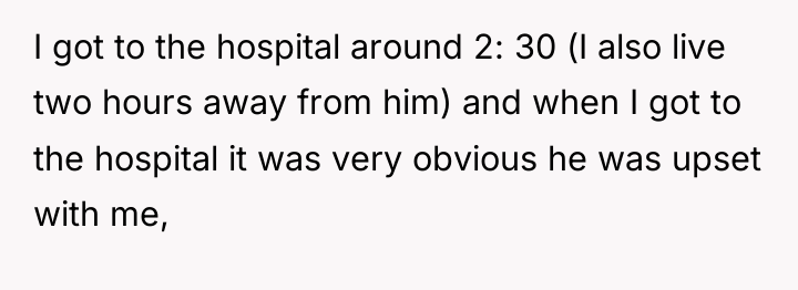 I got to the hospital around 2: 30 (I also...