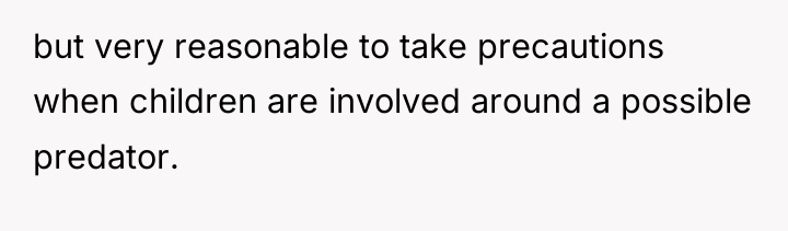 but very reasonable to take precautions when children are involved...