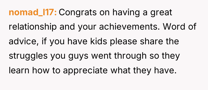 nomad_l17 Congrats on having a great relationship and your achievements....